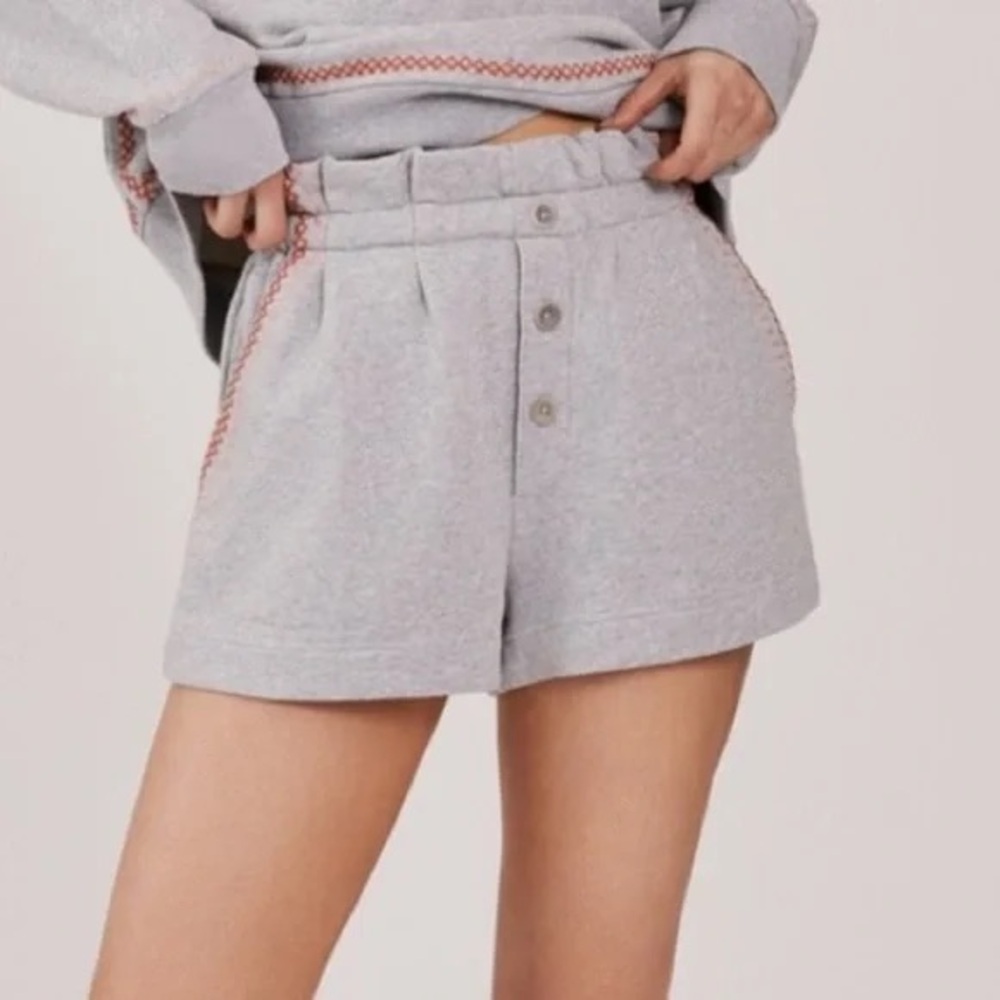 Something Navy High Waist Gray Shorts